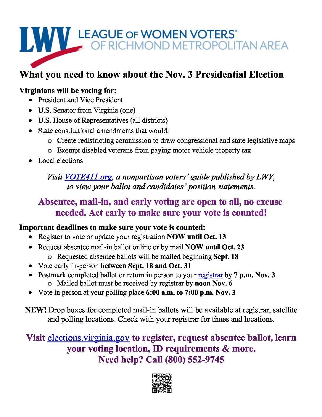 LWV-RMA Fact Sheets. Curious about the upcoming elections?
