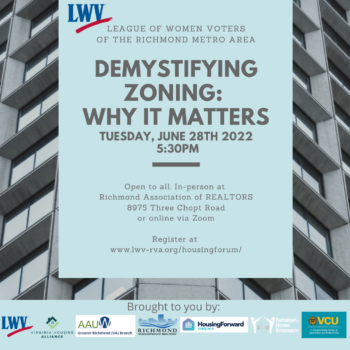 Demystifying Zoning: Why It Matters Tuesday, June 28th 5:30