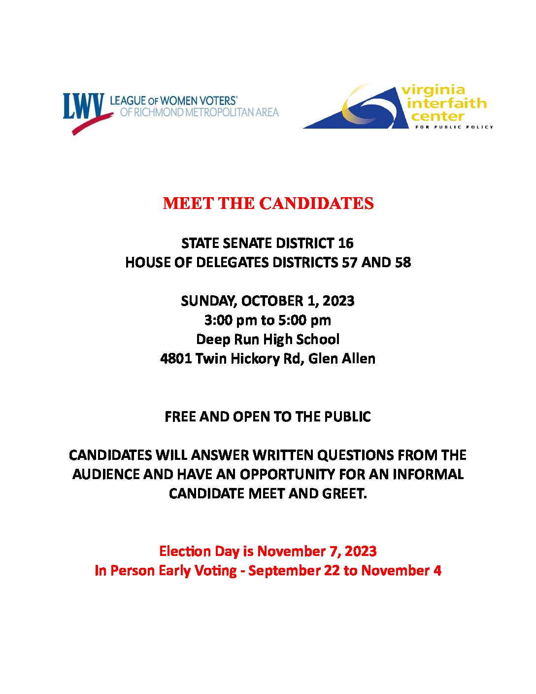 Henrico Candidate “Meet and Greet”