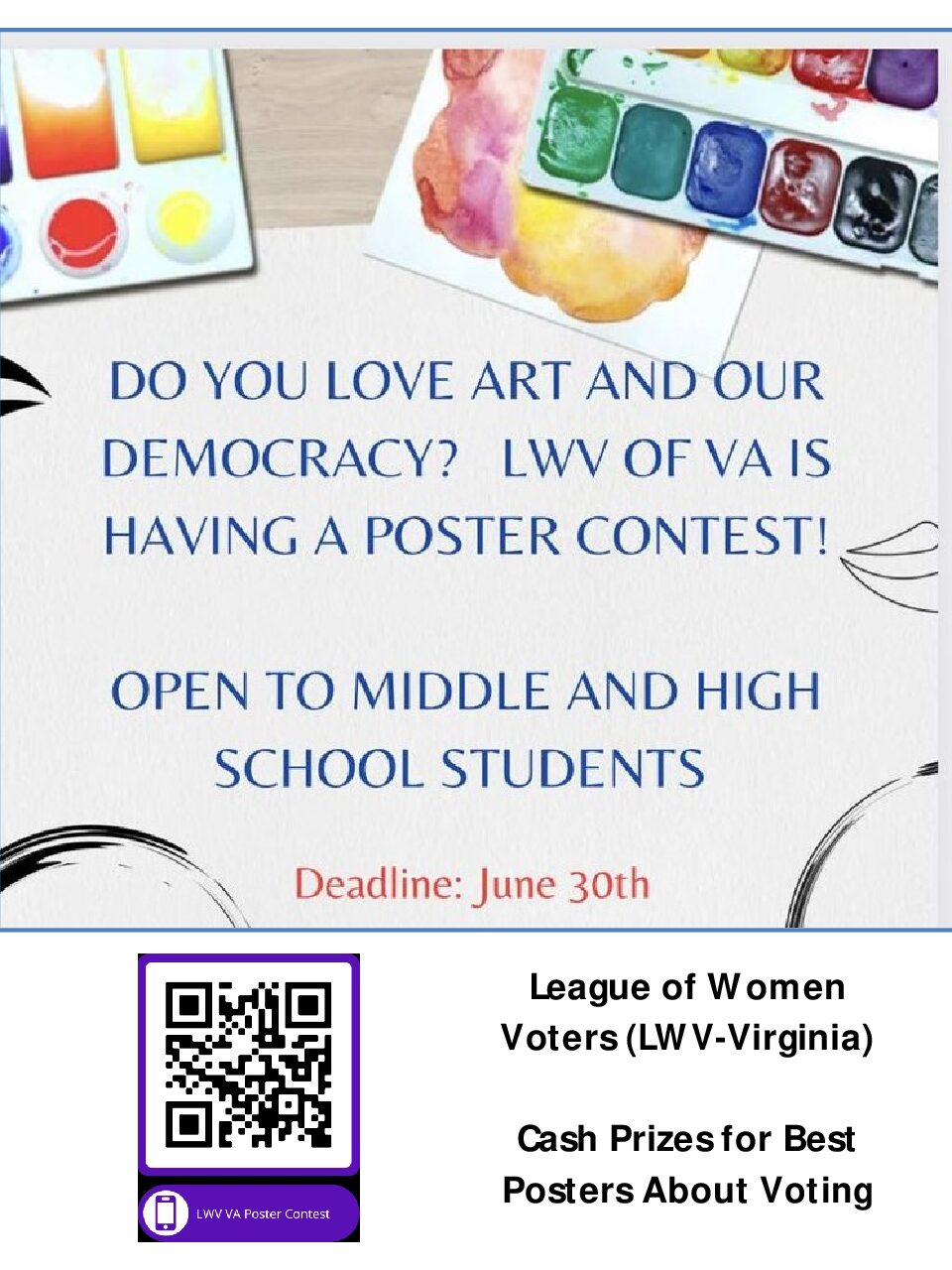 2024 LWV VA Youth Poster Contest – Enter today!
