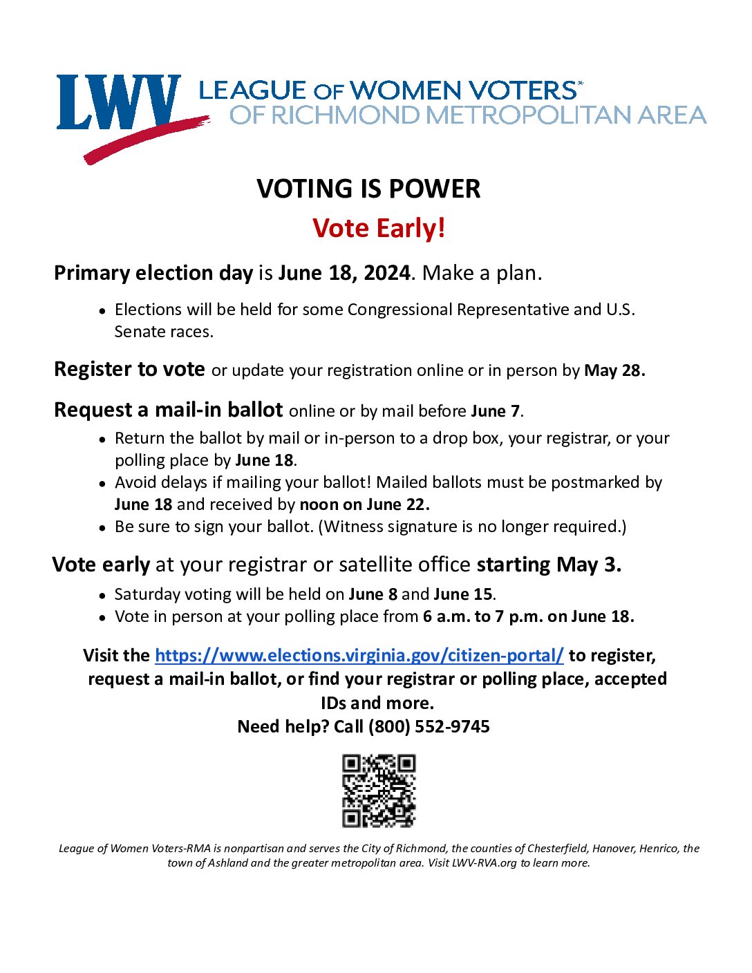 We have a Primary Election June 18th. Get the facts here. Share with all!